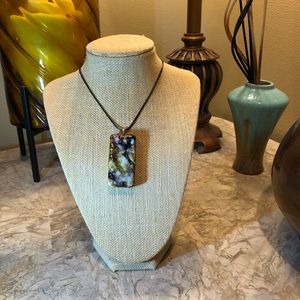 NWT handmade purple and brown domino necklace